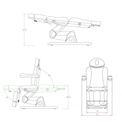 Fotel kosmetyczny Elektryczny WS 2250 -Fotele kosmetyczne elektryczne- 
